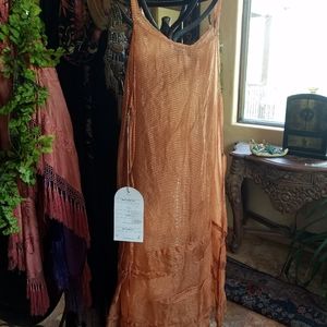 KRISTA LARSON ORANGE METALLIC DRESS